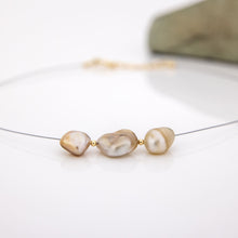 Load image into Gallery viewer, READY TO SHIP Fiji Keshi Floating Pearl Necklace - 925 Sterling Silver FJD$
