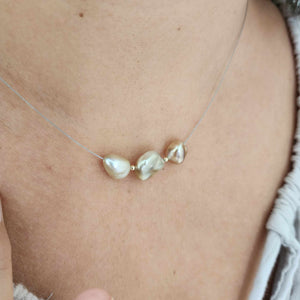 CONTACT US TO RECREATE THIS SOLD OUT STYLE Fiji Keshi Floating Pearl Necklace - 925 Sterling Silver FJD$