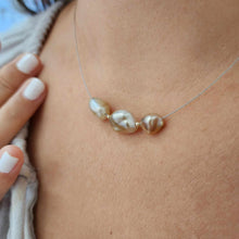 Load image into Gallery viewer, READY TO SHIP Fiji Keshi Floating Pearl Necklace - 925 Sterling Silver FJD$
