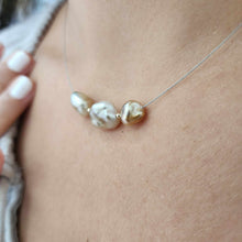 Load image into Gallery viewer, READY TO SHIP Fiji Keshi Floating Pearl Necklace - 925 Sterling Silver FJD$
