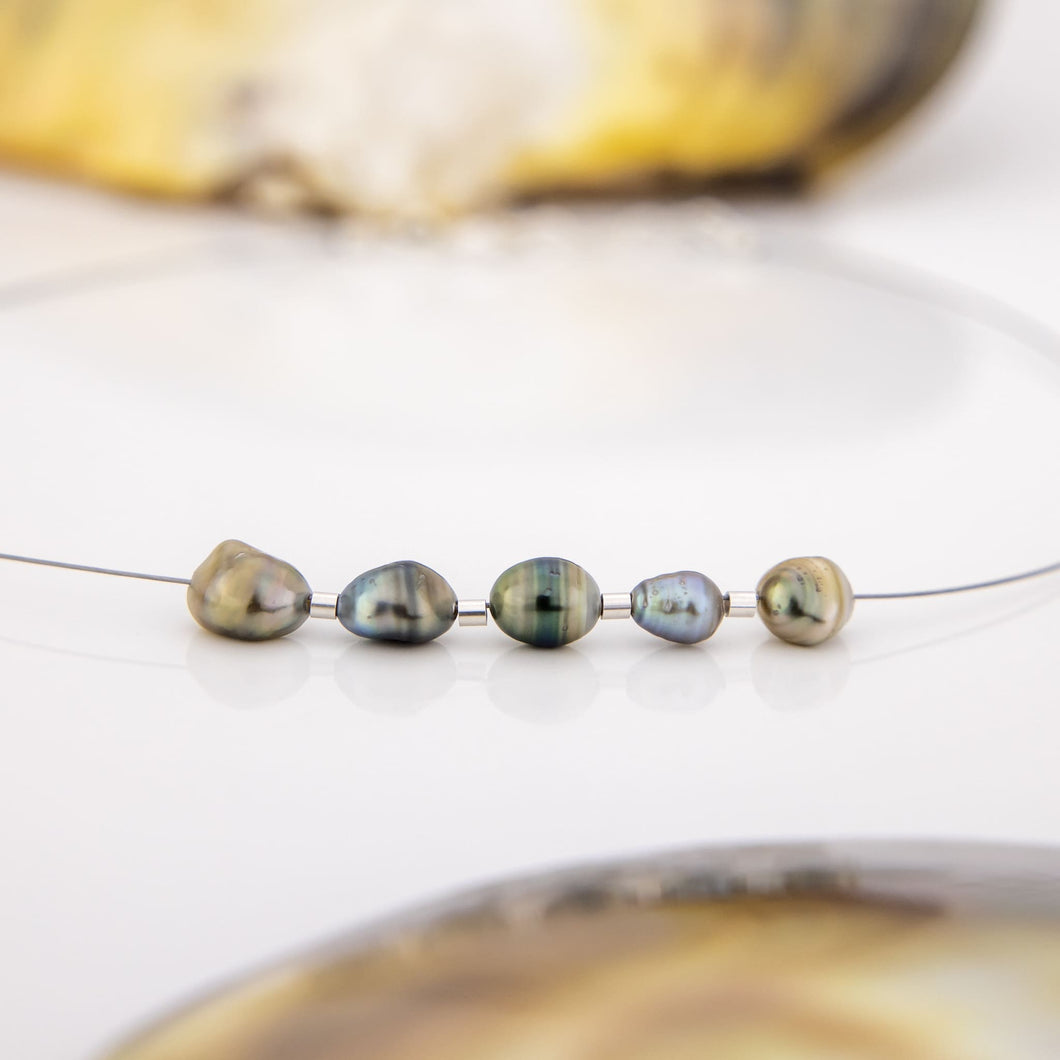 CONTACT US TO RECREATE THIS SOLD OUT STYLE Fiji Keshi Floating Pearl Necklace - 925 Sterling Silver FJD$