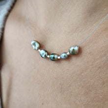 Load image into Gallery viewer, READY TO SHIP Fiji Keshi Floating Pearl Necklace - 925 Sterling Silver FJD$
