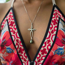 Load image into Gallery viewer, CONTACT US TO RECREATE THIS SOLD OUT STYLE Civa Fiji Pearl Cross Necklace - 925 Sterling Silver FJD$
