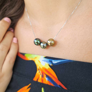 CONTACT US TO RECREATE THIS SOLD OUT STYLE Civa Fiji Saltwater Pearl Trio Necklace - 925 Sterling Silver FJD$