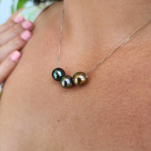 CONTACT US TO RECREATE THIS SOLD OUT STYLE Civa Fiji Saltwater Pearl Trio Necklace - 925 Sterling Silver FJD$