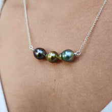 Load image into Gallery viewer, READY TO SHIP Civa Fiji Saltwater Pearl Trio Necklace - 925 Sterling Silver FJD$
