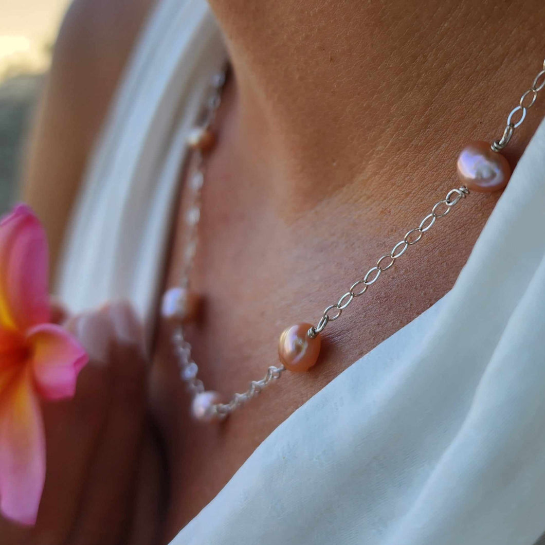 READY TO SHIP Freshwater Pearl Necklace - 925 Sterling Silver FJD$