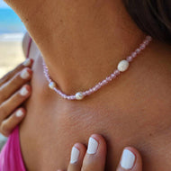READY TO SHIP Freshwater Pearl & Bead Choker Necklace - 925 Sterling Silver FJD$