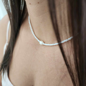 READY TO SHIP Freshwater Pearl & Bead Choker Necklace - 925 Sterling Silver FJD$