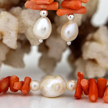 Load image into Gallery viewer, READY TO SHIP Coral &amp; Freshwater Pearl Necklace - 925 Sterling Silver FJD$
