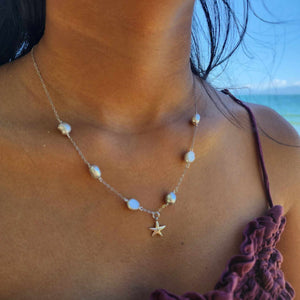 CONTACT US TO RECREATE THIS SOLD OUT STYLE Freshwater Pearl & Starfish Charm Necklace - FJD$
