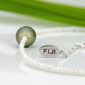 READY TO SHIP Freshwater Pearl Necklace with Civa Fiji Pearl Pendant - 925 Sterling Silver FJD$