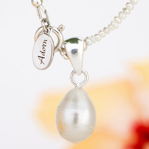 READY TO SHIP Freshwater Pearl Necklace with Civa Fiji Pearl Pendant - 925 Sterling Silver FJD$