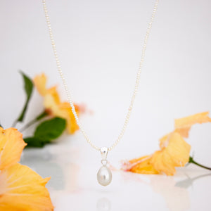 READY TO SHIP Freshwater Pearl Necklace with Civa Fiji Pearl Pendant - 925 Sterling Silver FJD$