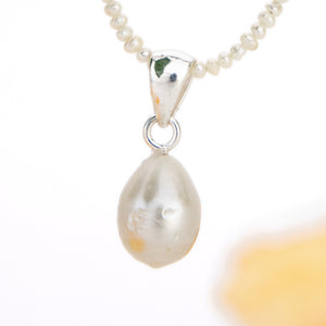 READY TO SHIP Freshwater Pearl Necklace with Civa Fiji Pearl Pendant - 925 Sterling Silver FJD$