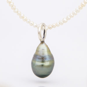 READY TO SHIP Freshwater Pearl Necklace with Civa Fiji Pearl Pendant - 925 Sterling Silver FJD$