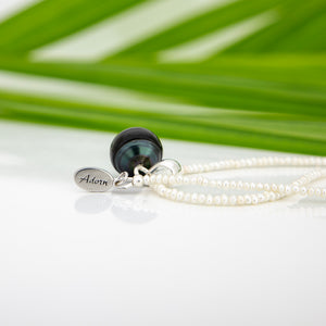 READY TO SHIP Freshwater Pearl Necklace with Civa Fiji Pearl Pendant - 925 Sterling Silver FJD$
