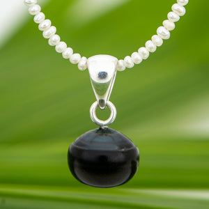 READY TO SHIP Freshwater Pearl Necklace with Civa Fiji Pearl Pendant - 925 Sterling Silver FJD$