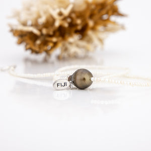 READY TO SHIP Freshwater Pearl Necklace with Civa Fiji Pearl - 925 Sterling Silver FJD$