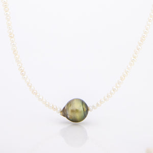 READY TO SHIP Freshwater Pearl Necklace with Civa Fiji Pearl - 925 Sterling Silver FJD$