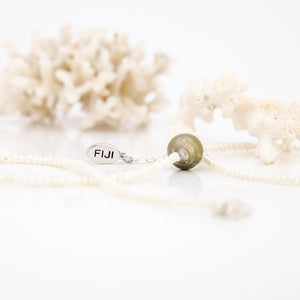 READY TO SHIP Freshwater Pearl Necklace with Civa Fiji Pearl - 925 Sterling Silver FJD$