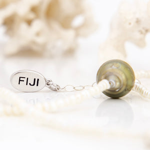 READY TO SHIP Freshwater Pearl Necklace with Civa Fiji Pearl - 925 Sterling Silver FJD$