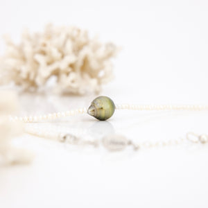 READY TO SHIP Freshwater Pearl Necklace with Civa Fiji Pearl - 925 Sterling Silver FJD$