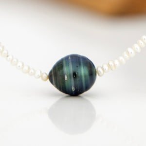 READY TO SHIP Freshwater Pearl Necklace with Civa Fiji Pearl - 925 Sterling Silver FJD$