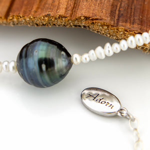 READY TO SHIP Freshwater Pearl Necklace with Civa Fiji Pearl - 925 Sterling Silver FJD$