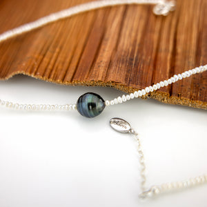 READY TO SHIP Freshwater Pearl Necklace with Civa Fiji Pearl - 925 Sterling Silver FJD$