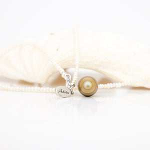 READY TO SHIP Freshwater Pearl Necklace with Civa Fiji Pearl Pendant - 925 Sterling Silver FJD$