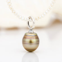 Load image into Gallery viewer, READY TO SHIP Freshwater Pearl Necklace with Civa Fiji Pearl Pendant - 925 Sterling Silver FJD$
