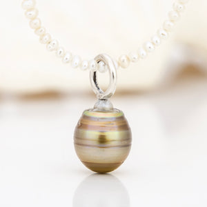 READY TO SHIP Freshwater Pearl Necklace with Civa Fiji Pearl Pendant - 925 Sterling Silver FJD$
