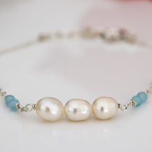 Load image into Gallery viewer, READY TO SHIP Freshwater Pearl &amp; Faceted Glass Beads Necklace in 925 Sterling Silver - FJD$
