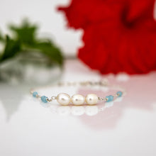 Load image into Gallery viewer, READY TO SHIP Freshwater Pearl &amp; Faceted Glass Beads Necklace in 925 Sterling Silver - FJD$
