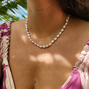 READY TO SHIP Freshwater Pearl Strand Necklace - 925 Sterling Silver FJD$