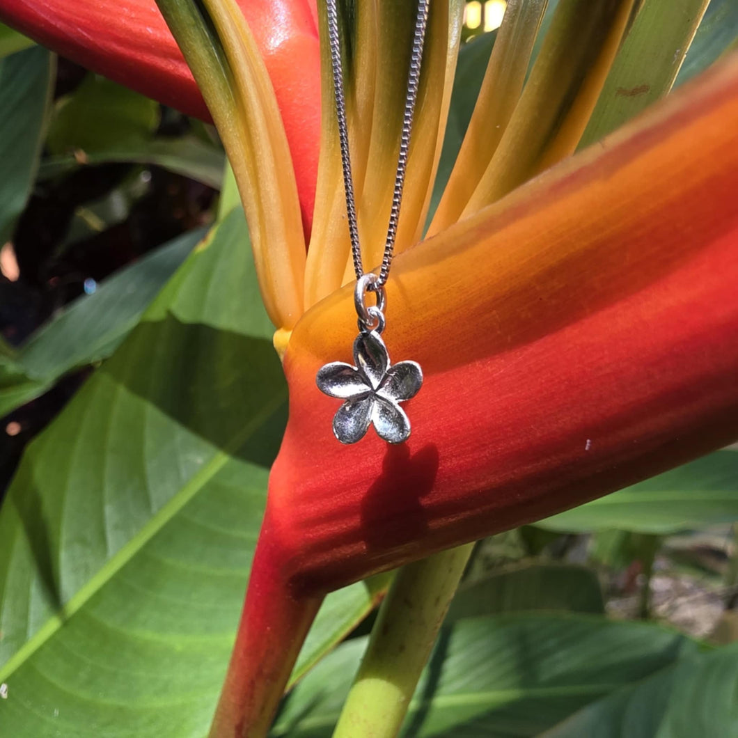 READY TO SHIP Frangipani Charm Necklace - 925 Sterling Silver FJD$