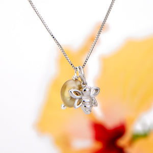 CONTACT US TO RECREATE THIS SOLD OUT STYLE Fiji Keshi Pearl & Honey Bee Charm Necklace - 925 Sterling Silver FJD$