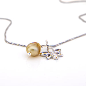 CONTACT US TO RECREATE THIS SOLD OUT STYLE Fiji Keshi Pearl & Honey Bee Charm Necklace - 925 Sterling Silver FJD$