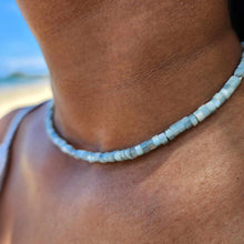 Load image into Gallery viewer, READY TO SHIP Mother of Pearl Bead Choker Necklace - 925 Sterling Silver FJD$

