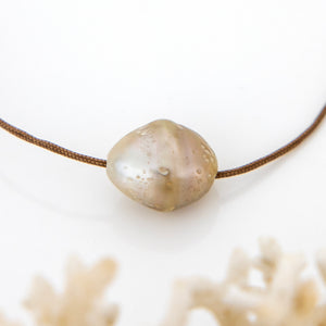 READY TO SHIP Civa Fiji Saltwater Pearl Unisex Necklace - 925 Sterling Silver & Nylon FJD$