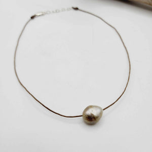 READY TO SHIP Civa Fiji Saltwater Pearl Unisex Necklace - 925 Sterling Silver & Nylon FJD$