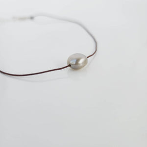 READY TO SHIP Civa Fiji Saltwater Pearl Unisex Necklace - 925 Sterling Silver & Nylon FJD$
