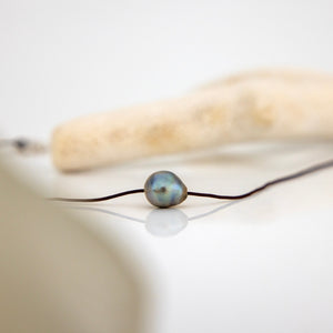 READY TO SHIP Civa Fiji Saltwater Pearl Unisex Necklace - 925 Sterling Silver & Nylon FJD$