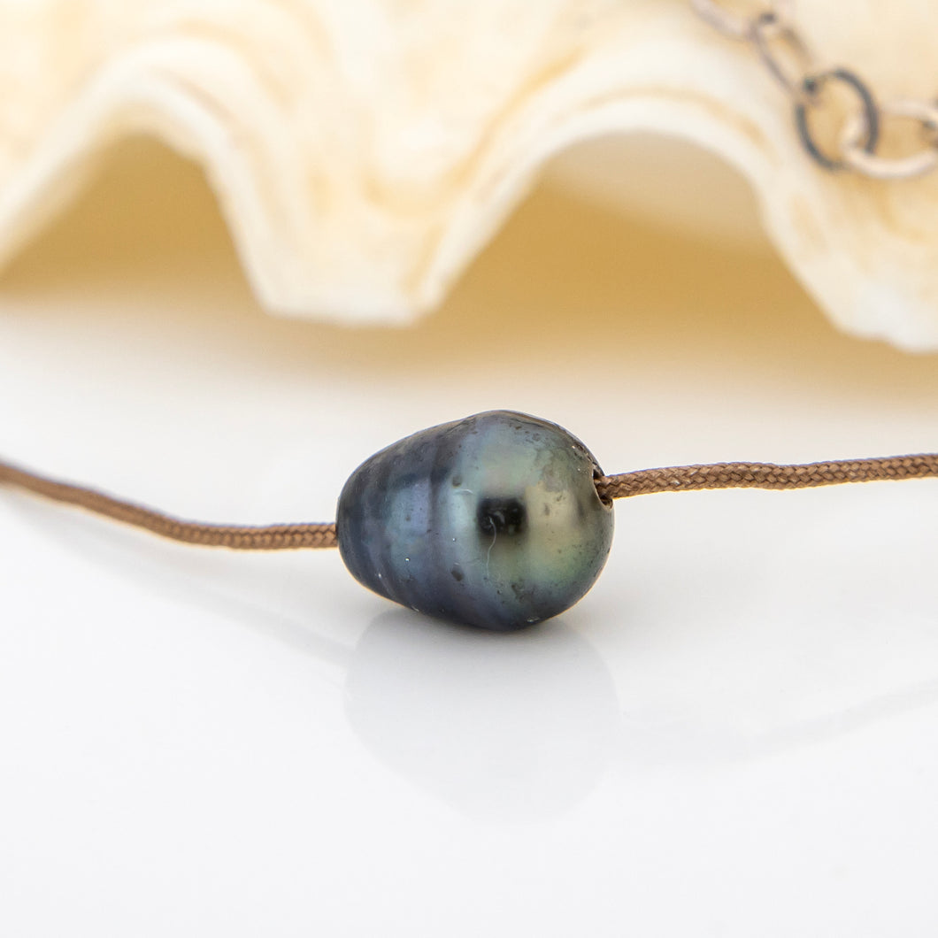 READY TO SHIP Civa Fiji Saltwater Pearl Unisex Necklace - 925 Sterling Silver & Nylon FJD$