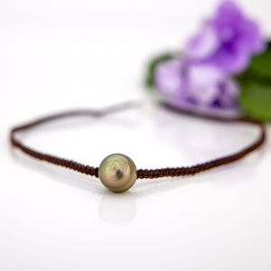 READY TO SHIP Unisex Civa Fiji Pearl Necklace - Nylon & 925 Sterling Silver FJD$