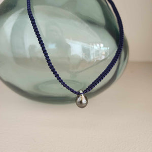 READY TO SHIP Unisex Civa Fiji Pearl Necklace - Nylon & 925 Sterling Silver FJD$
