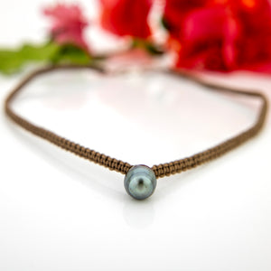 READY TO SHIP Unisex Civa Fiji Pearl Necklace - Nylon & 925 Sterling Silver FJD$
