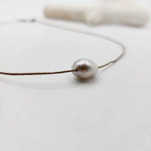 READY TO SHIP Civa Fiji Saltwater Pearl Unisex Necklace - 925 Sterling Silver & Nylon FJD$