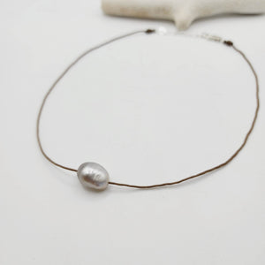 READY TO SHIP Civa Fiji Saltwater Pearl Unisex Necklace - 925 Sterling Silver & Nylon FJD$